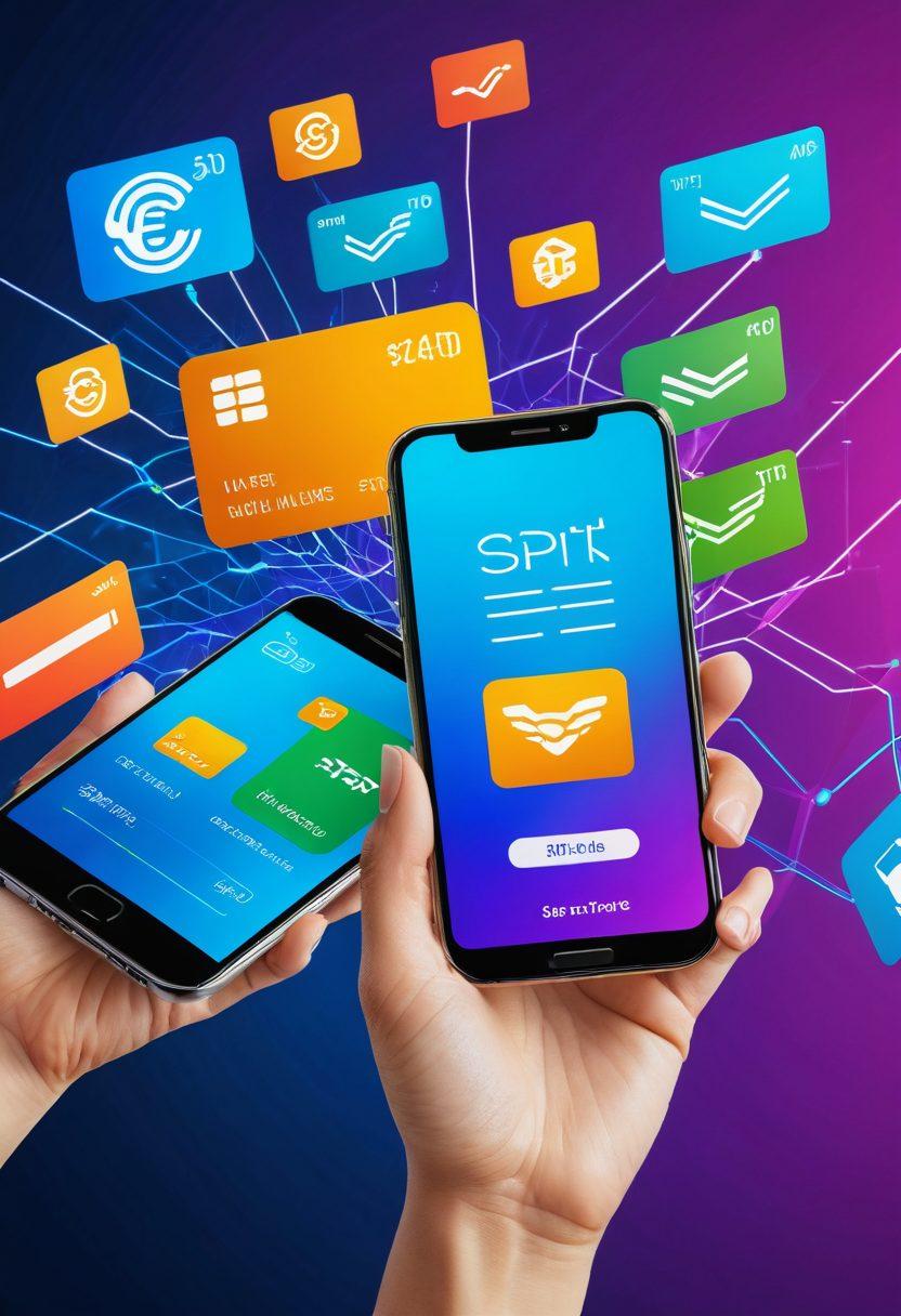 A modern digital wallet showcasing various cash transfer icons like mobile apps, credit cards, and cryptocurrencies, set against a backdrop of diverse people happily using their devices to send money instantly. Highlight connection lines between devices symbolizing fast transactions, with a bright and inviting color palette. super-realistic. vibrant colors. 3D.